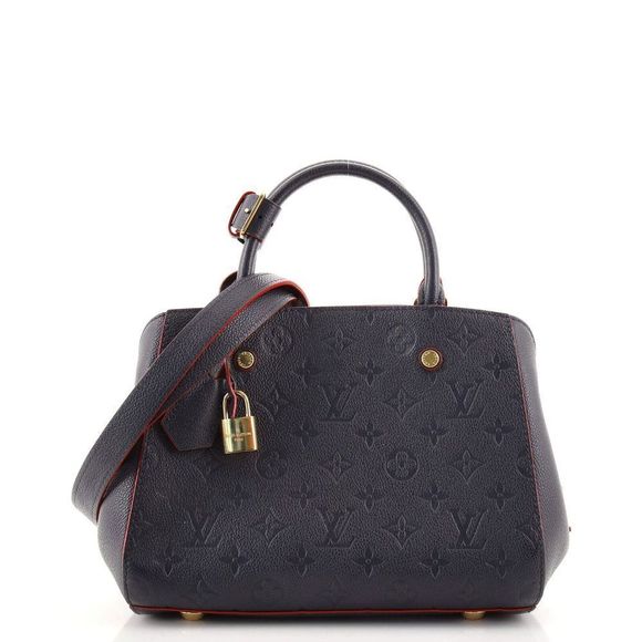 Louis Vuitton Handbags - Louis Vuitton Montaigne Handbag Monogram Empreinte Leather BB Navy Blue